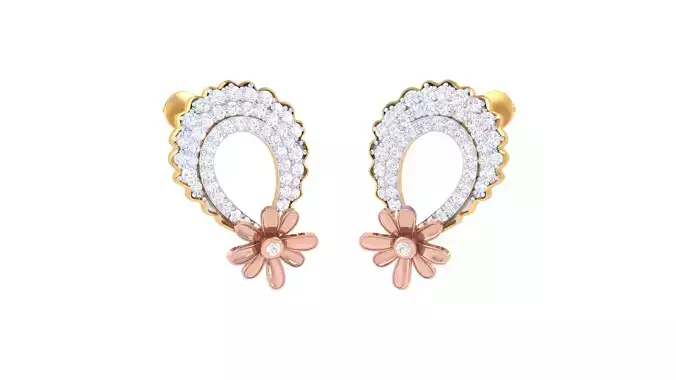 Women Earrings 3dm STL OBJ FBX Renders Details