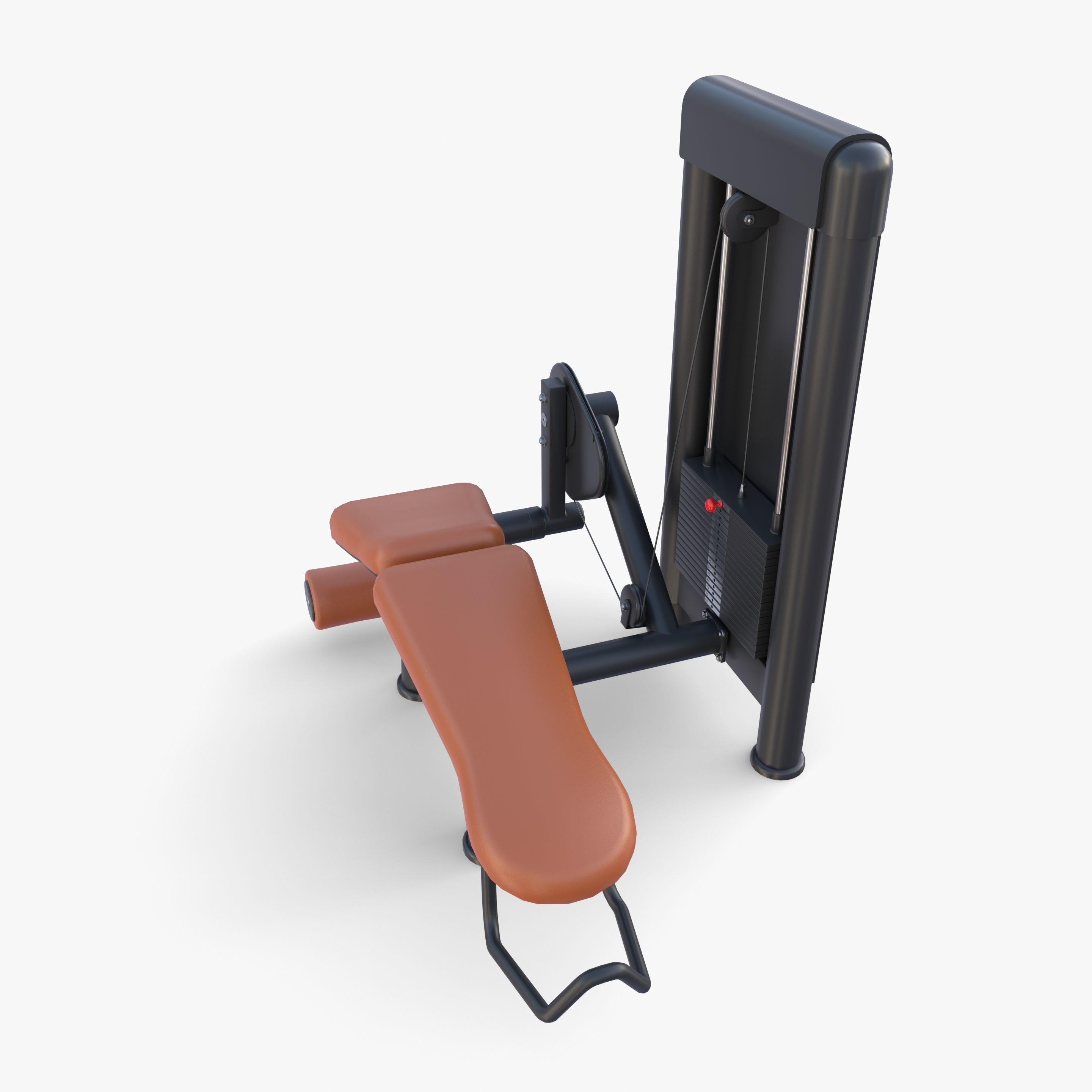 Leg curl machine 3D model_8