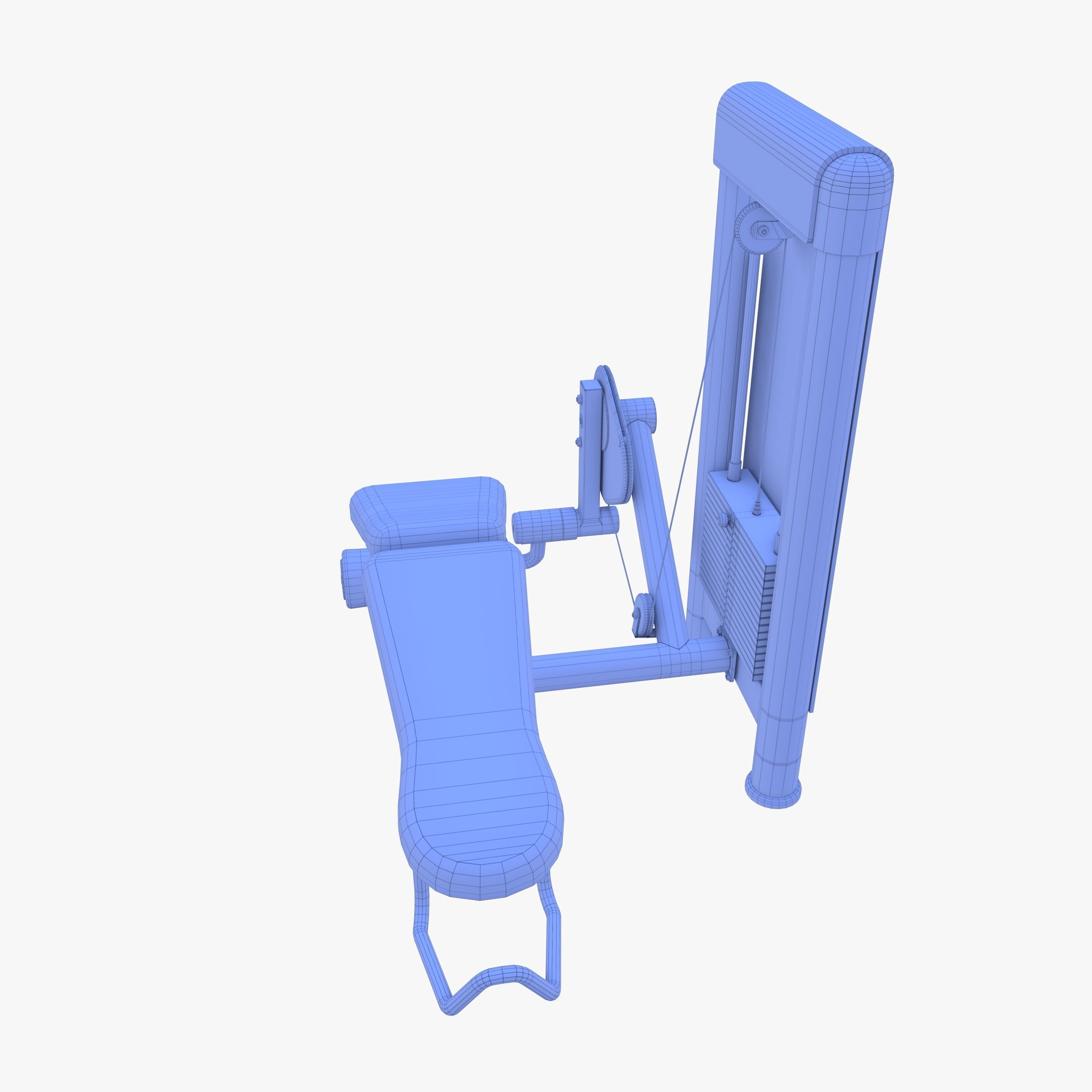 Leg curl machine 3D model_16