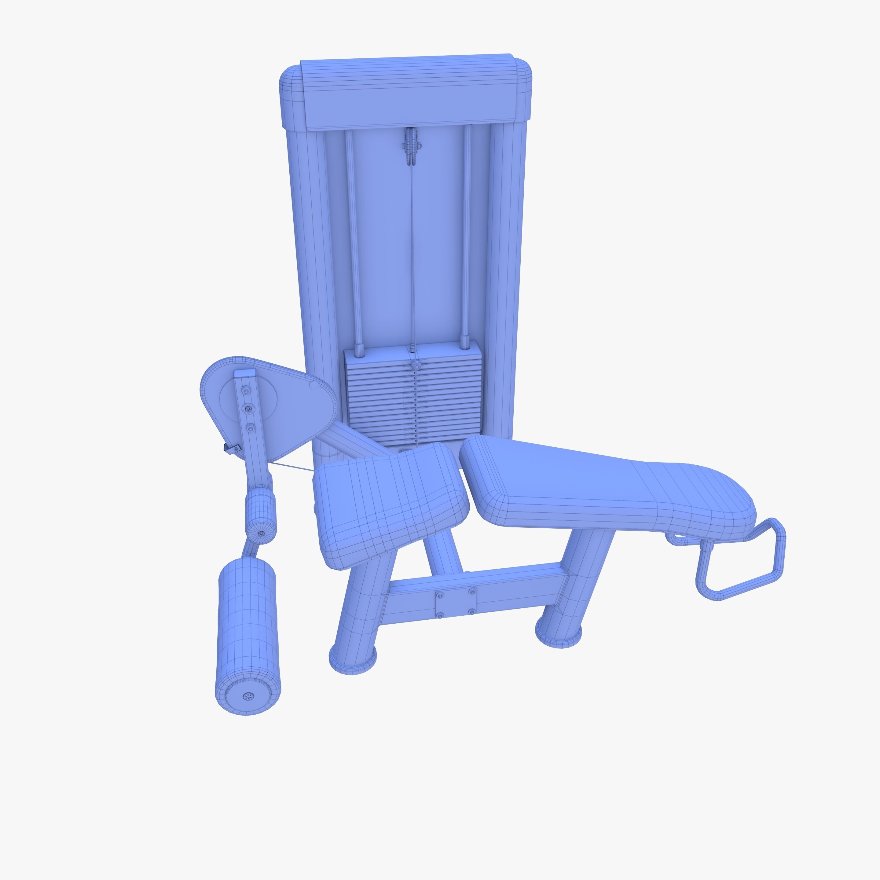 Leg curl machine 3D model_14