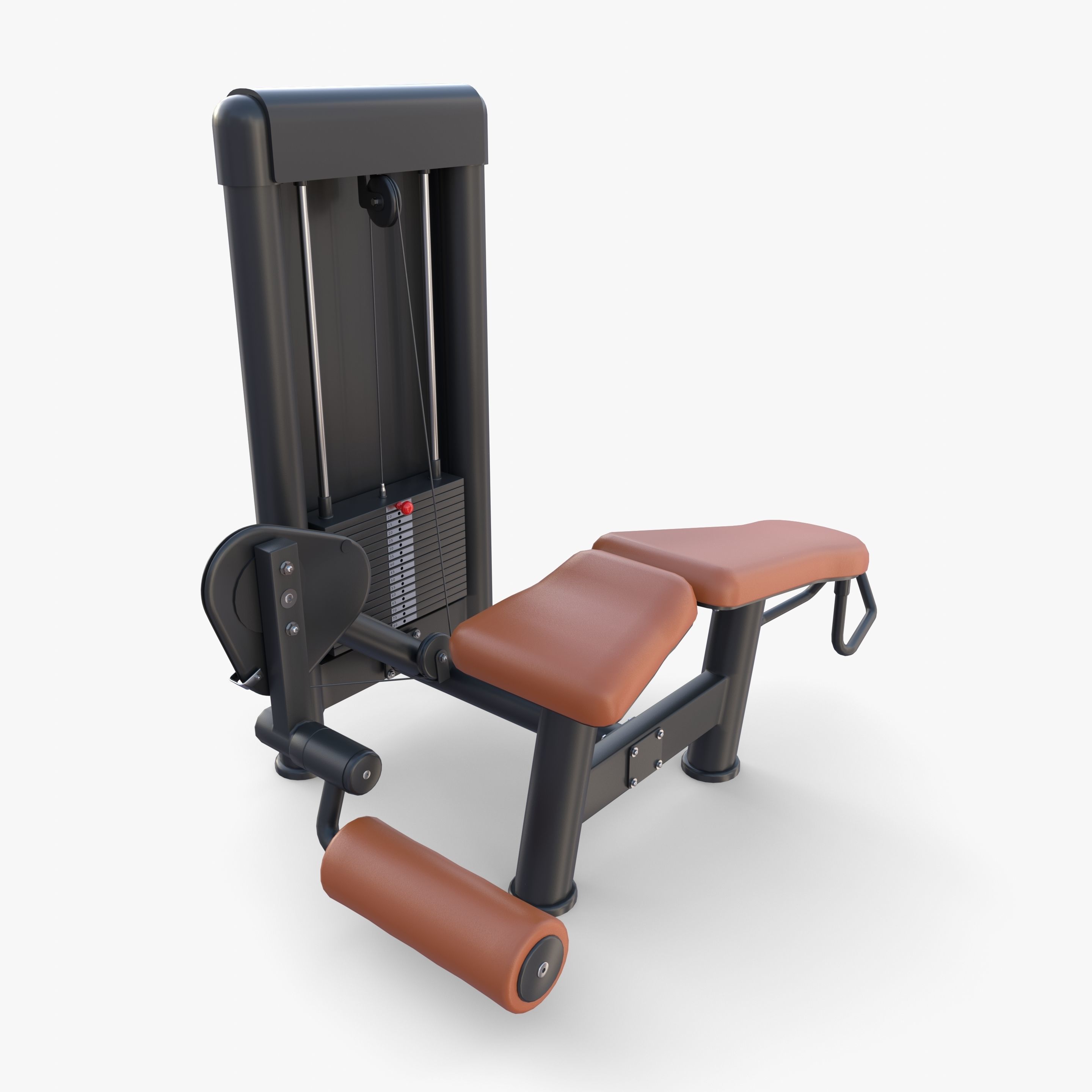Leg curl machine 3D model_7