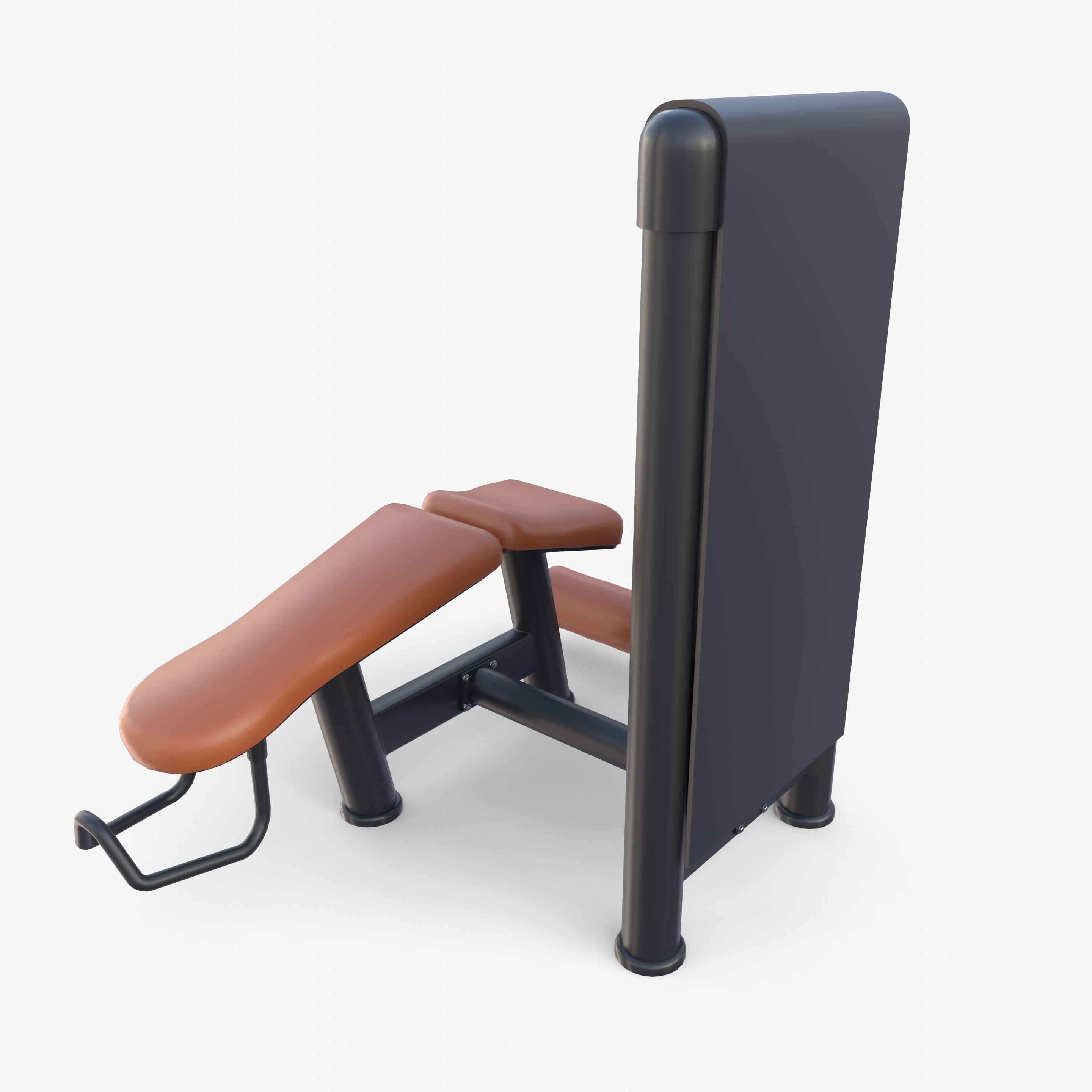 Leg curl machine 3D model_4