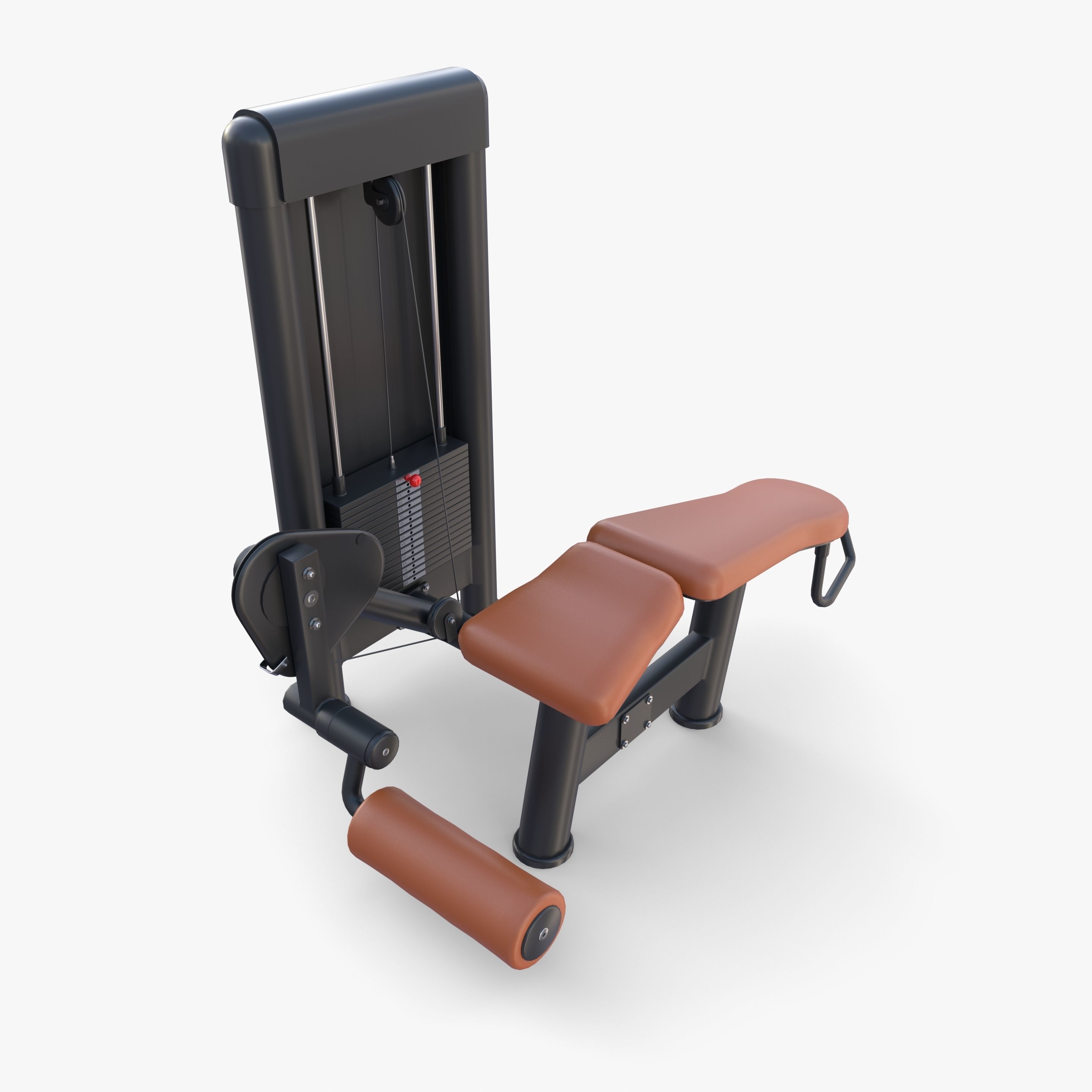 Leg curl machine 3D model_9