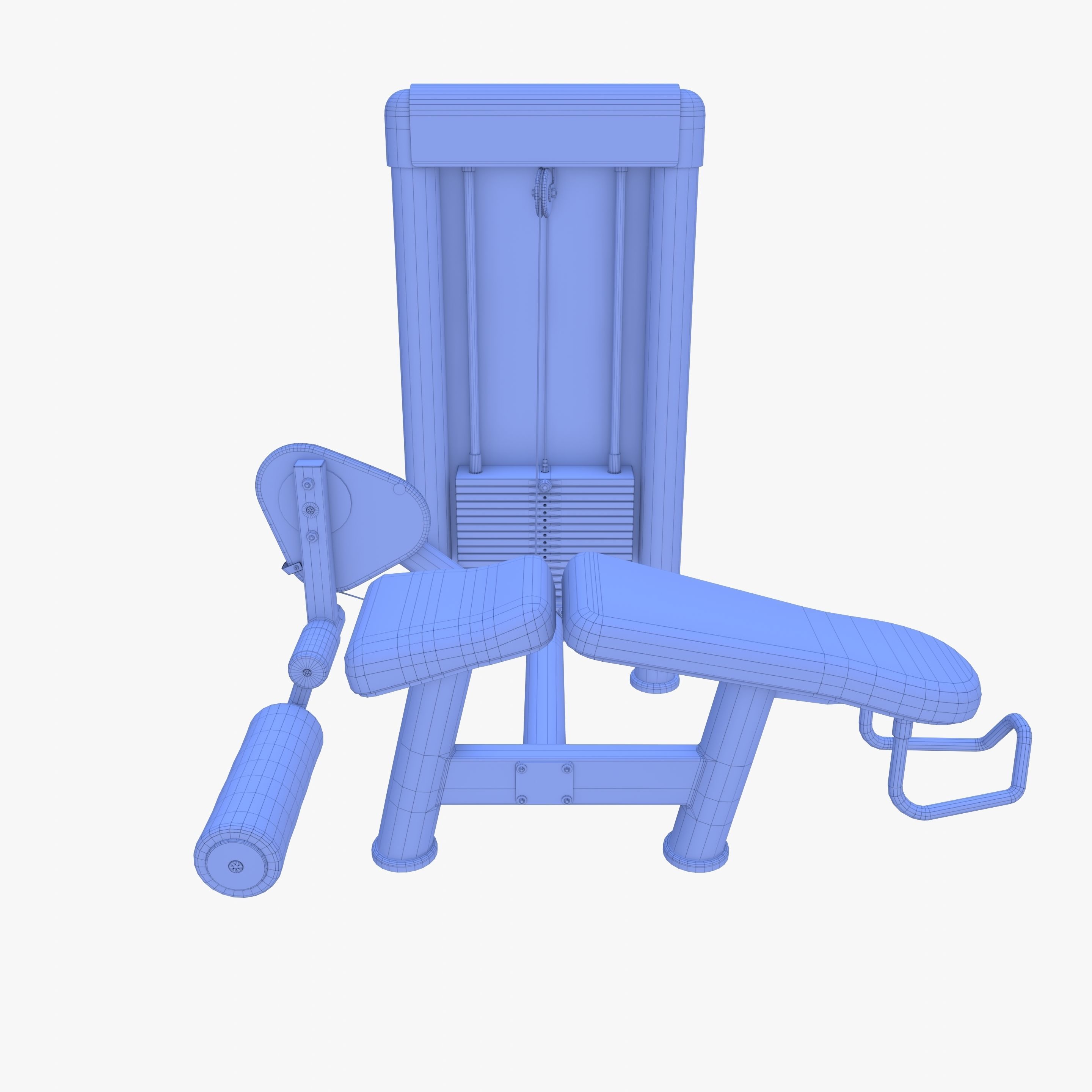 Leg curl machine 3D model_11