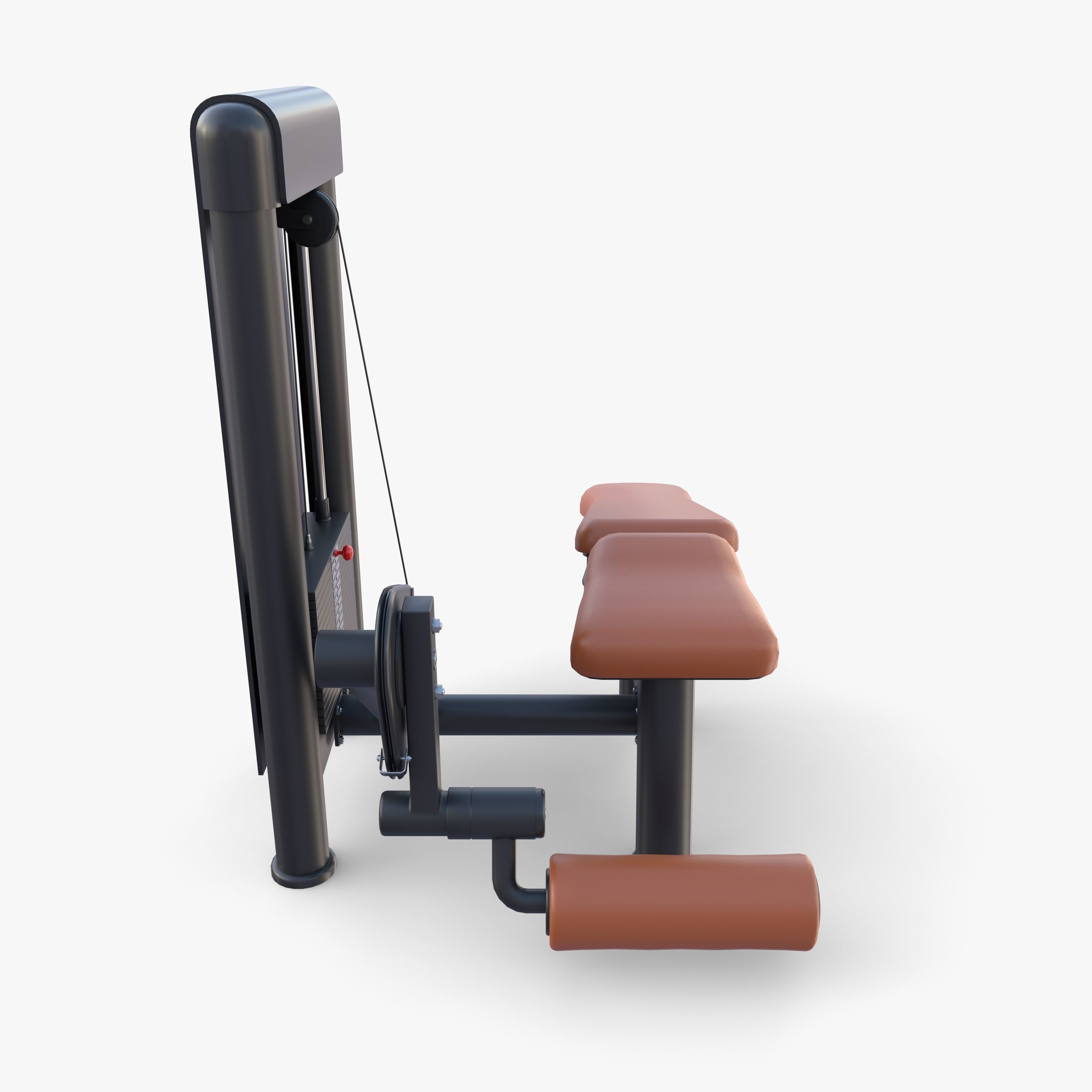 Leg curl machine 3D model_6