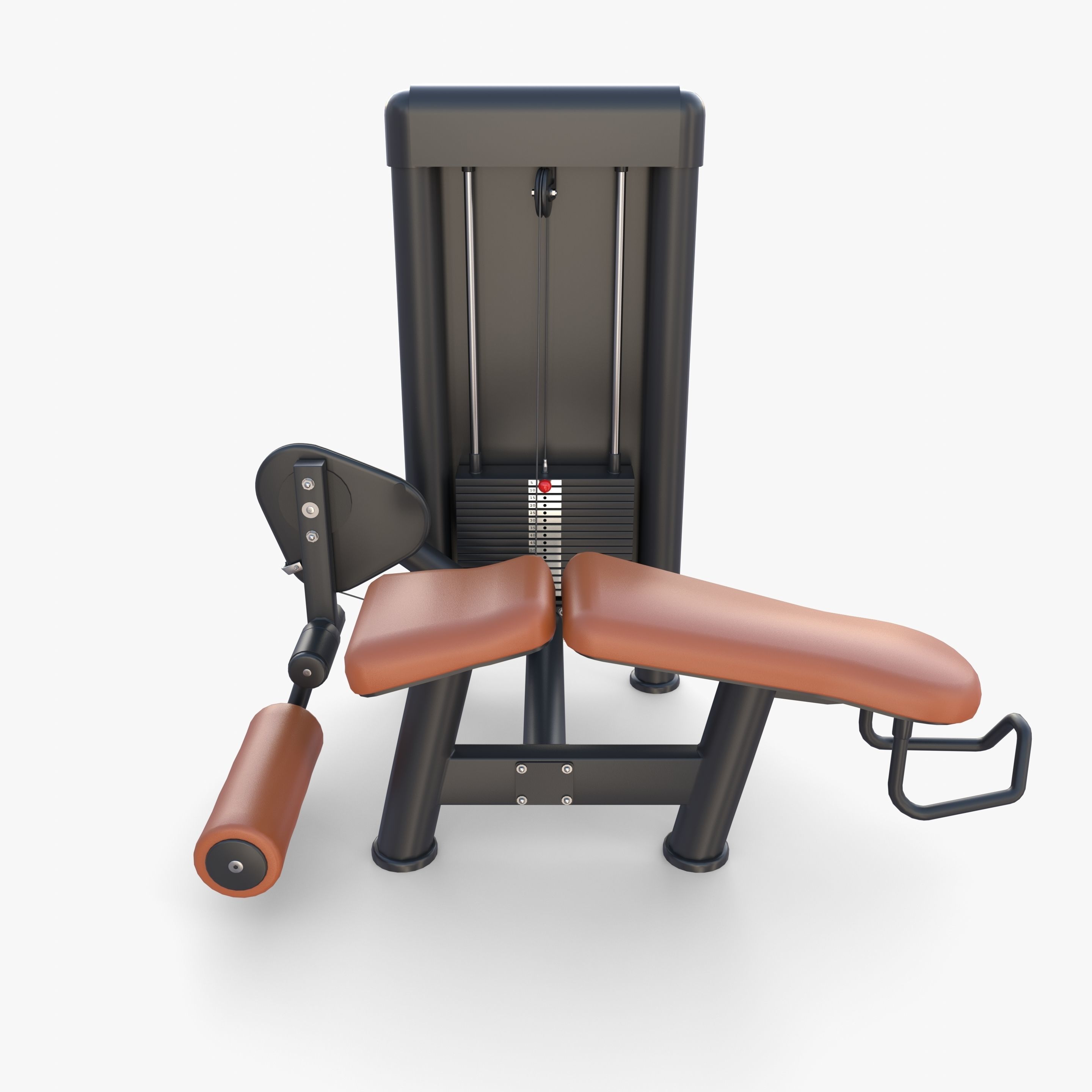 Leg curl machine 3D model_1