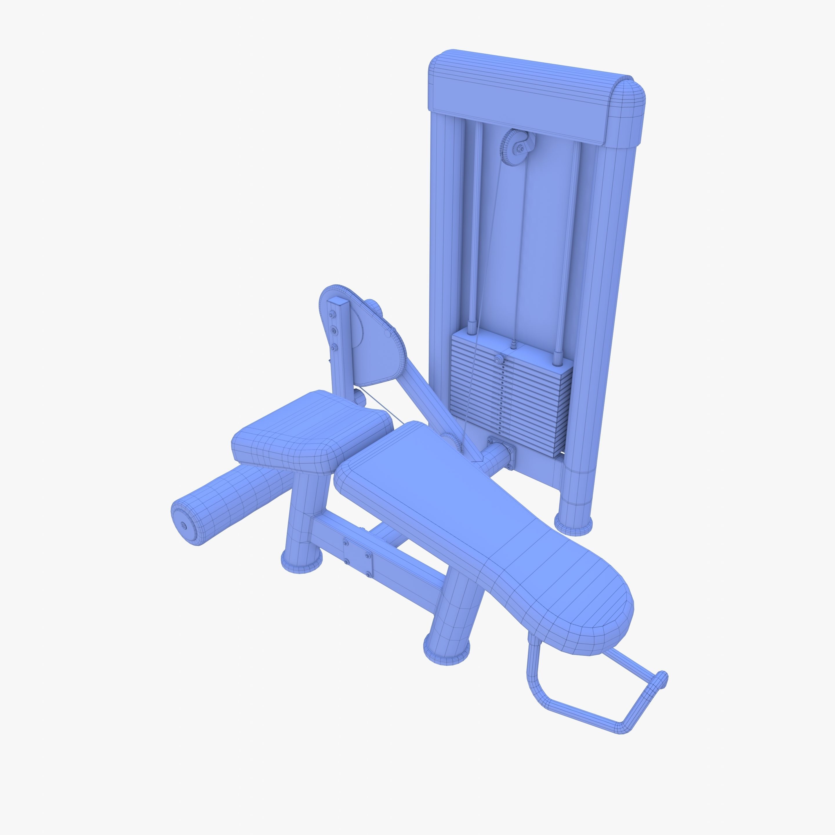 Leg curl machine 3D model_15