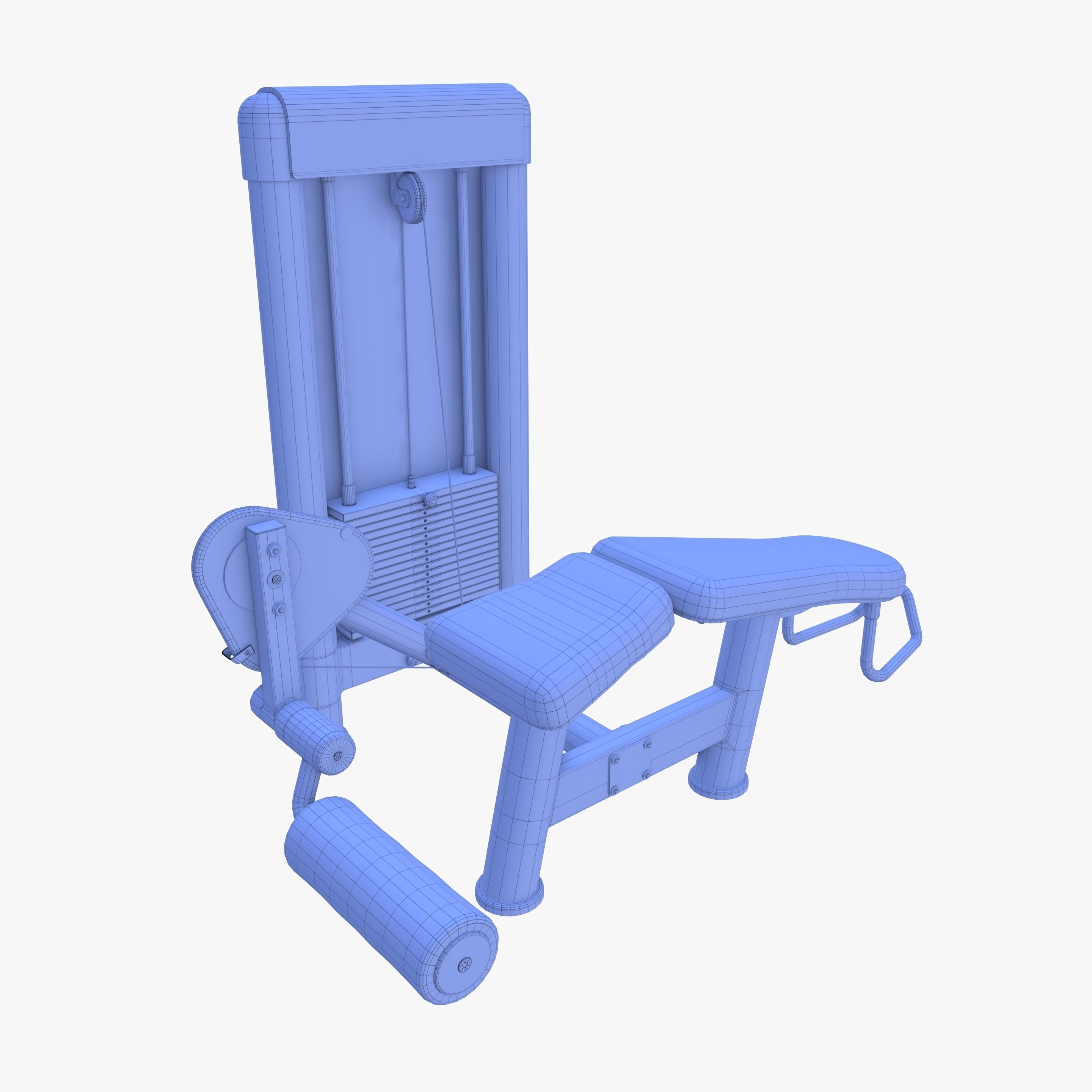 Leg curl machine 3D model_10