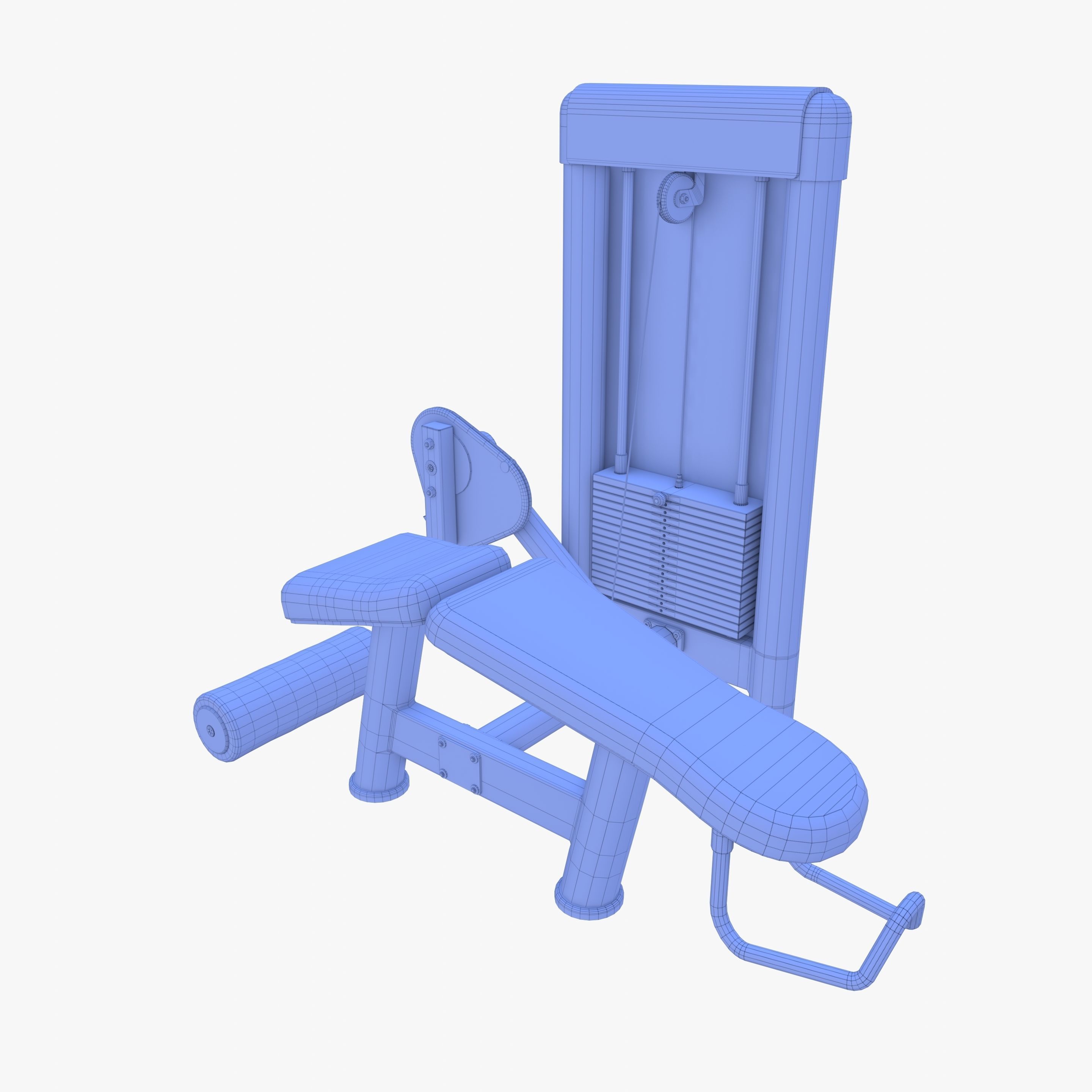 Leg curl machine 3D model_12