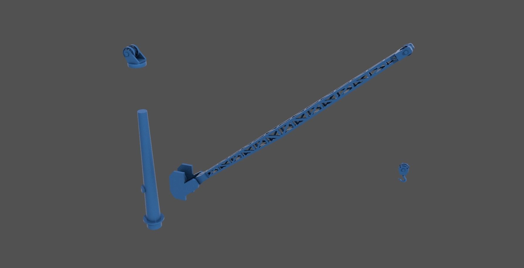 WW2 Littorio Class stern crane - Personal license 1-200 scale 3D print model_4