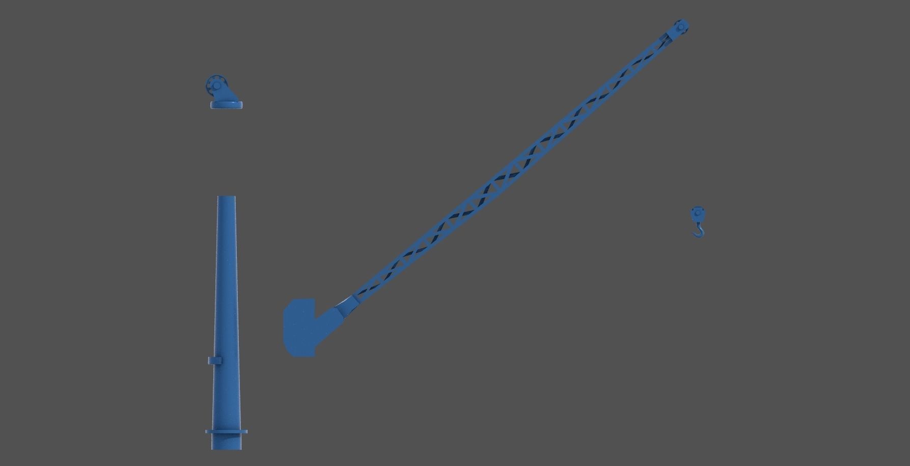 WW2 Littorio Class stern crane - Personal license 1-200 scale 3D print model_8