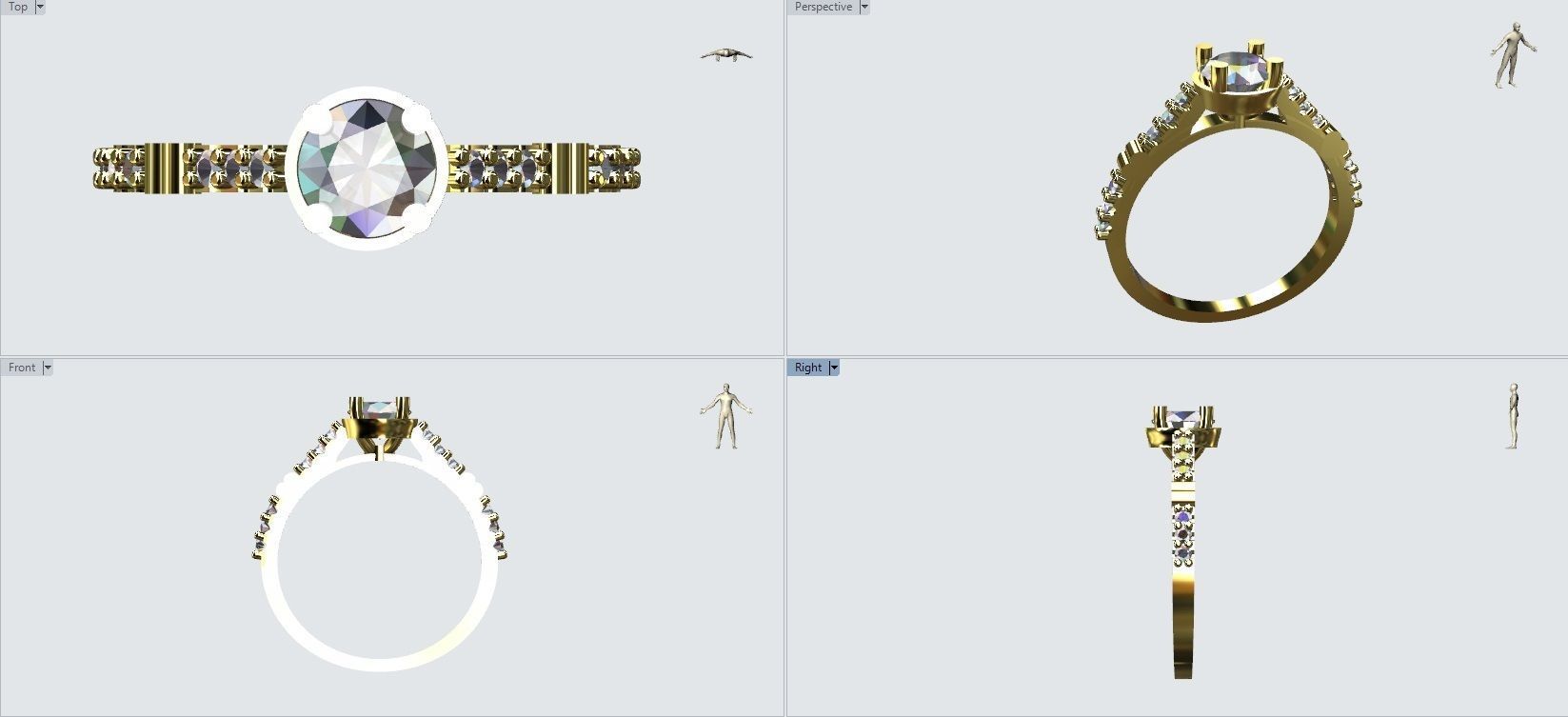 Engagement Ring 3D Model 3D print model_4