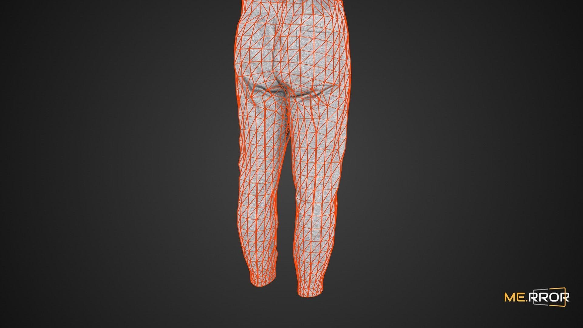 Game Ready Gray Sweat Pants Low-poly 3D model_3