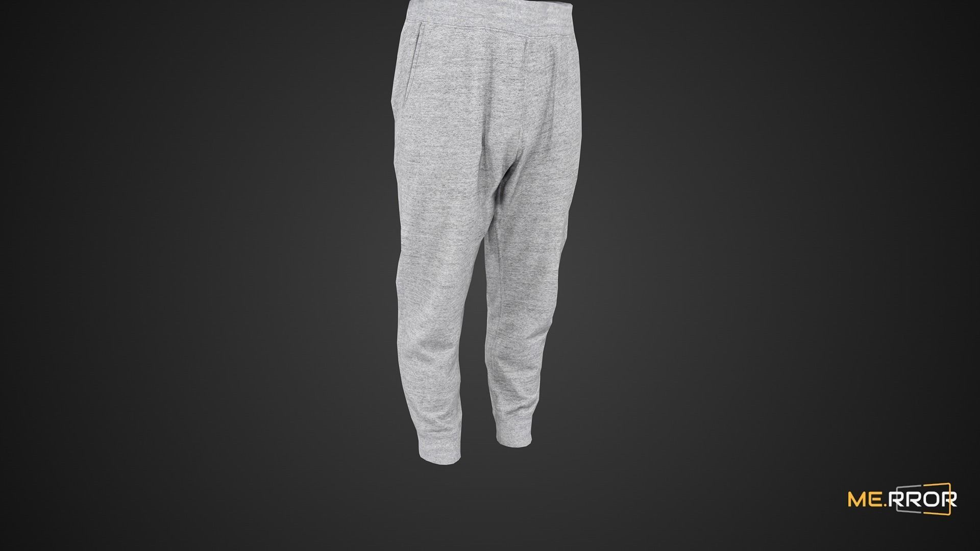 Game Ready Gray Sweat Pants Low-poly 3D model_5