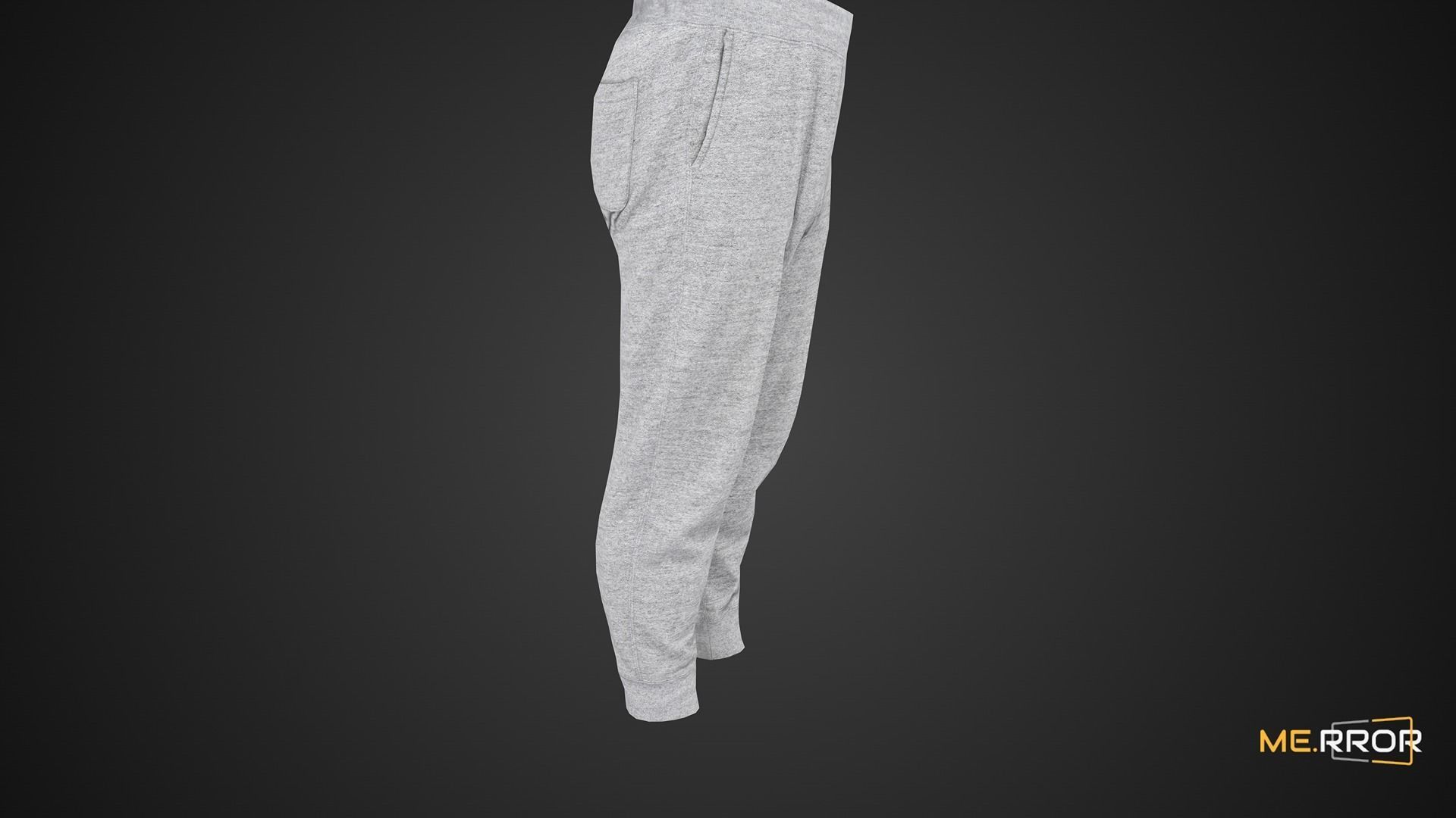 Game Ready Gray Sweat Pants Low-poly 3D model_4