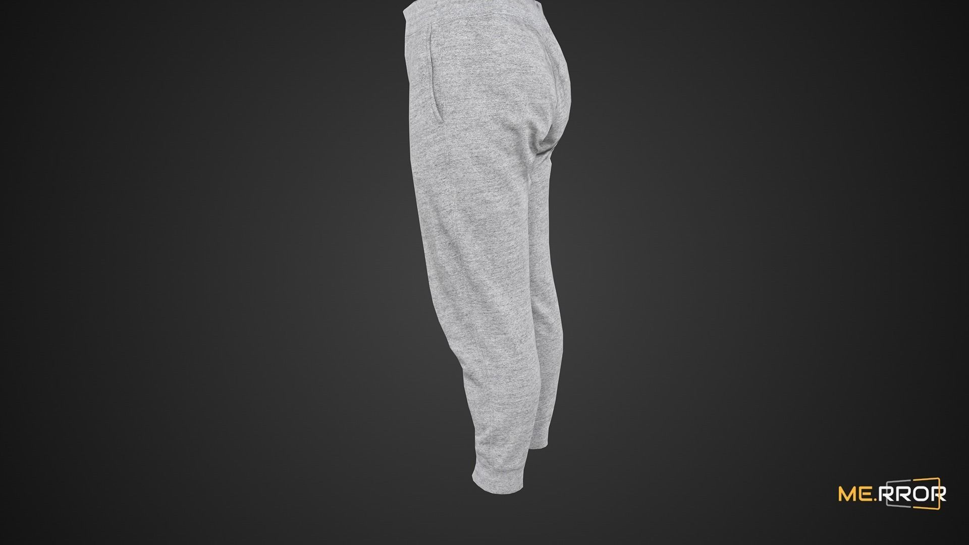 Game Ready Gray Sweat Pants Low-poly 3D model_8