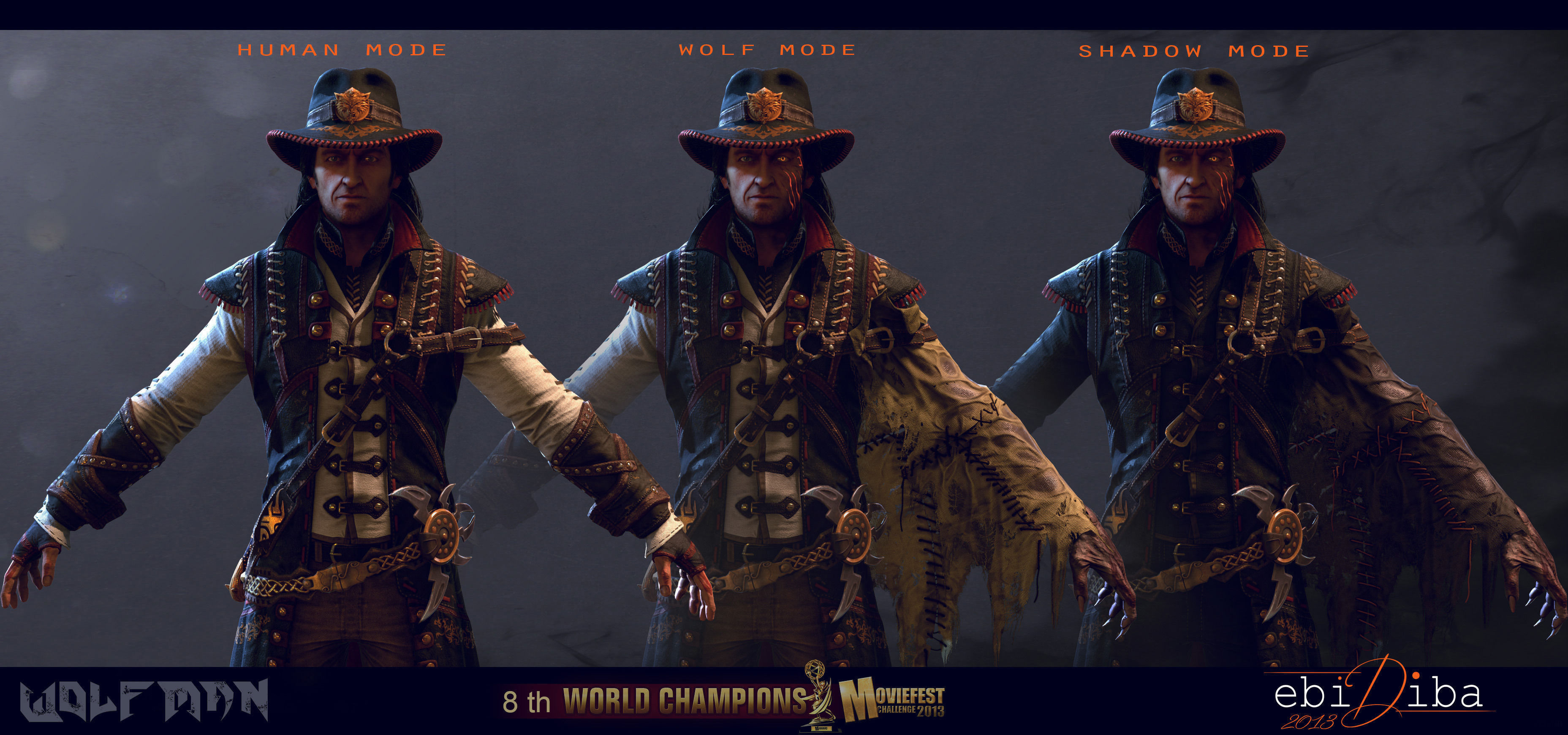 wolf man -1  Low-poly 3D model_2