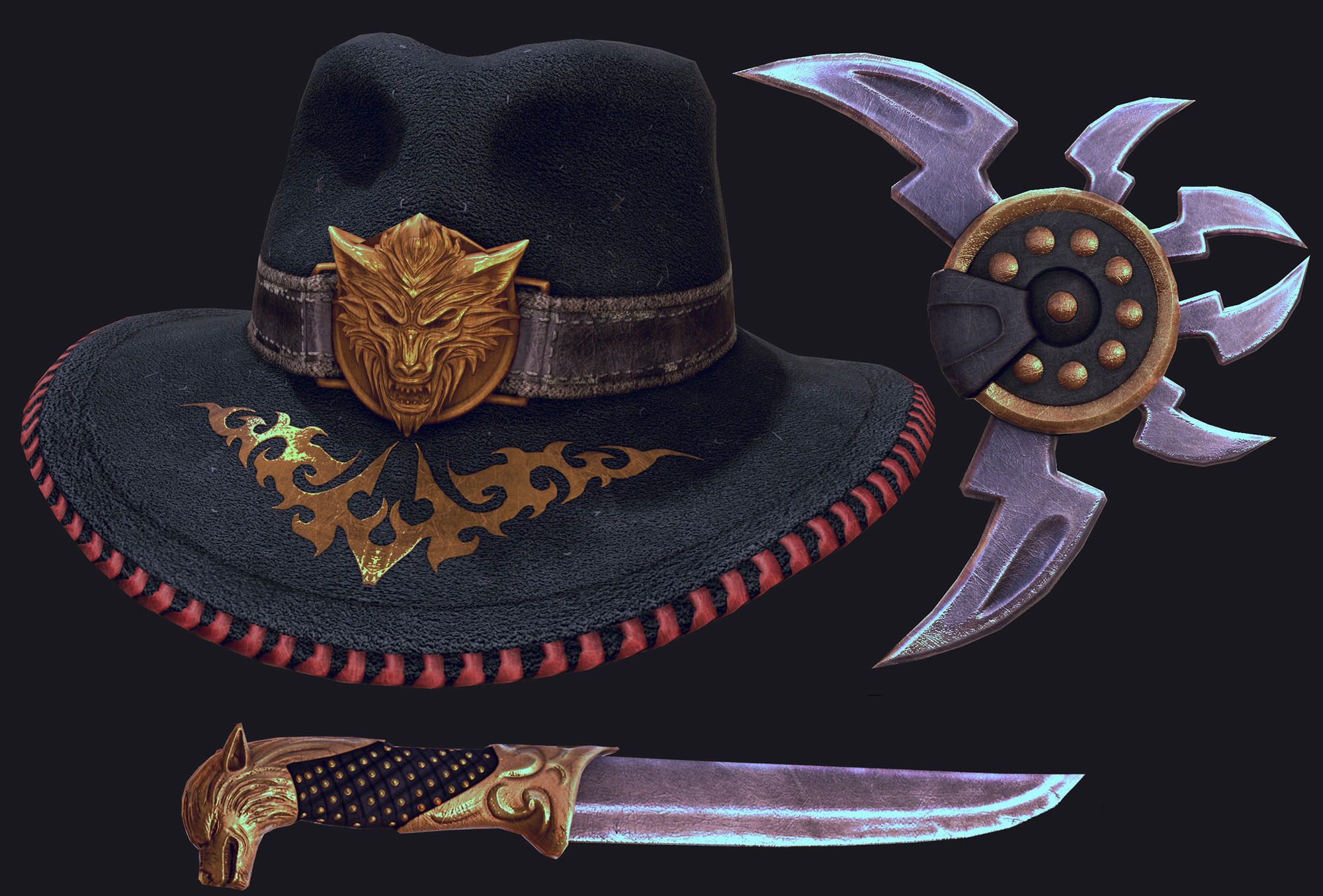 wolf man -1  Low-poly 3D model_12