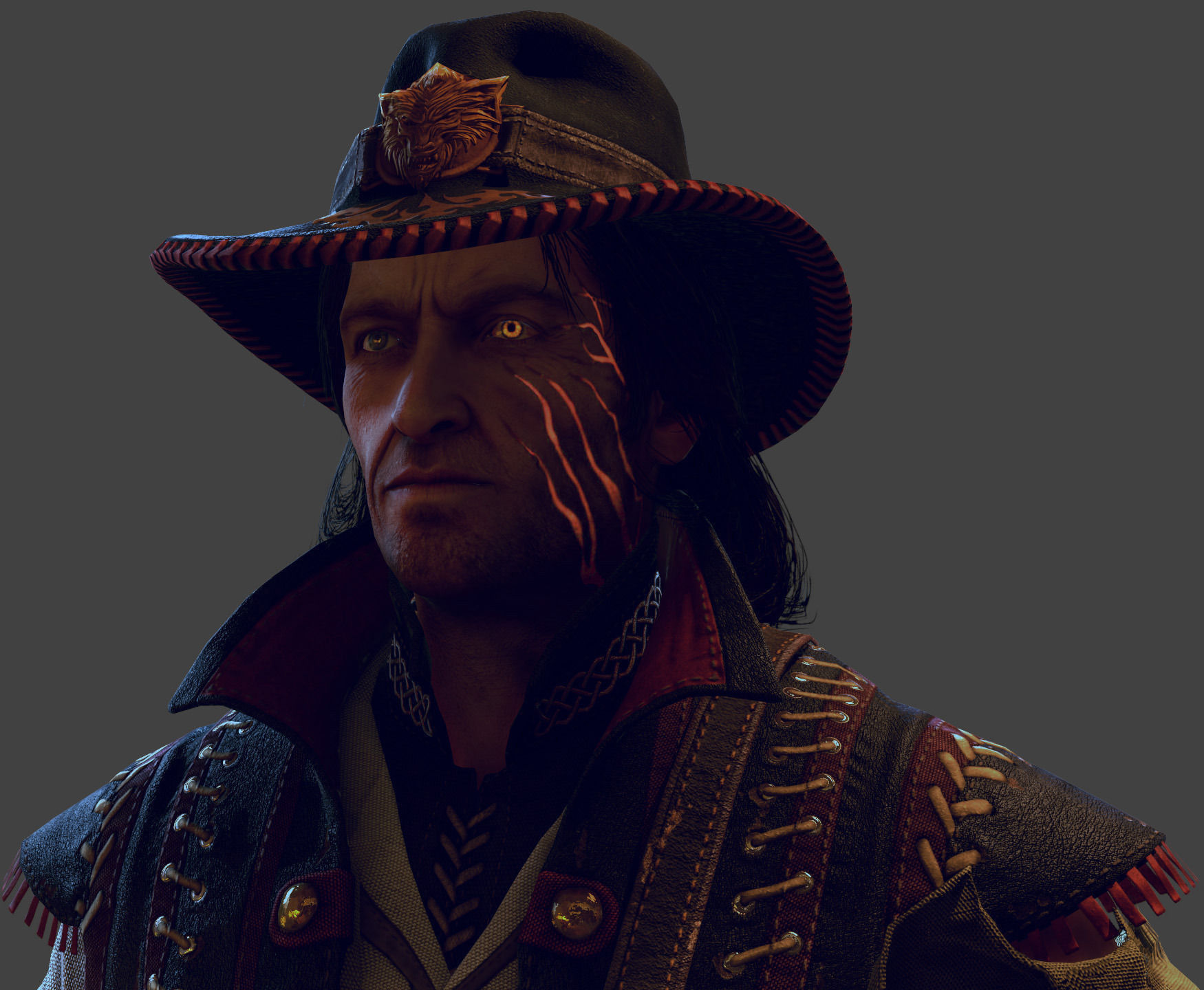 wolf man -1  Low-poly 3D model_9