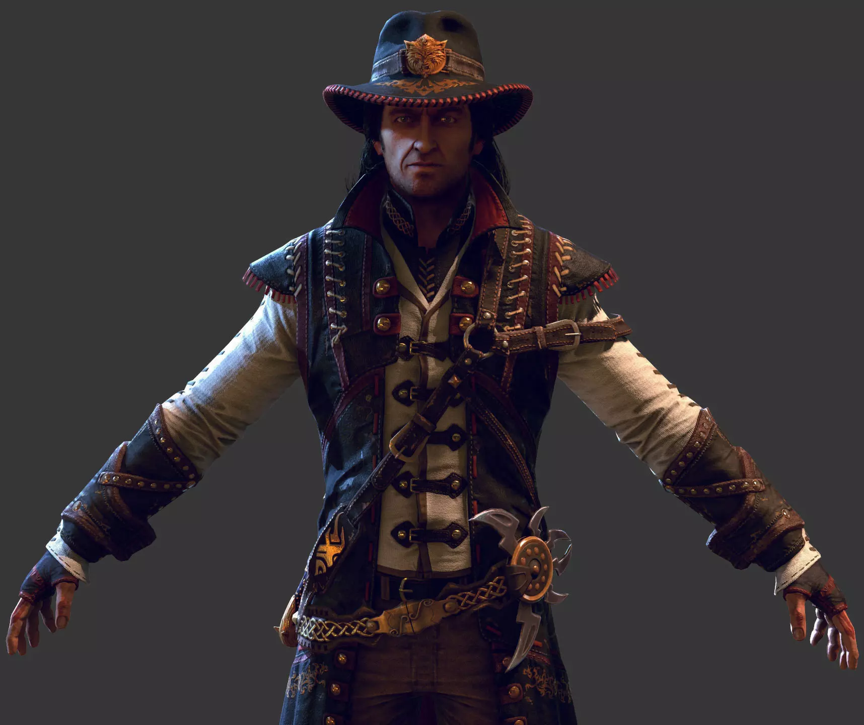 wolf man -1  Low-poly 3D model_0