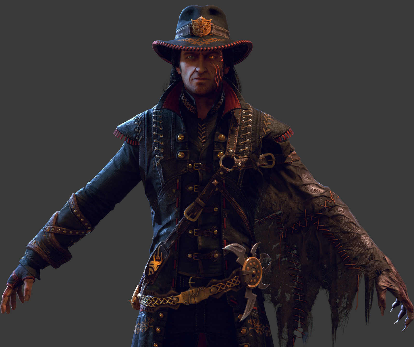 wolf man -1  Low-poly 3D model_1