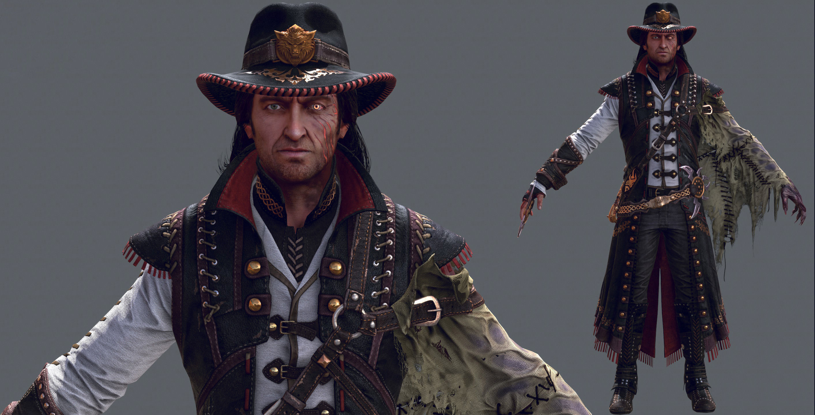 wolf man -1  Low-poly 3D model_7