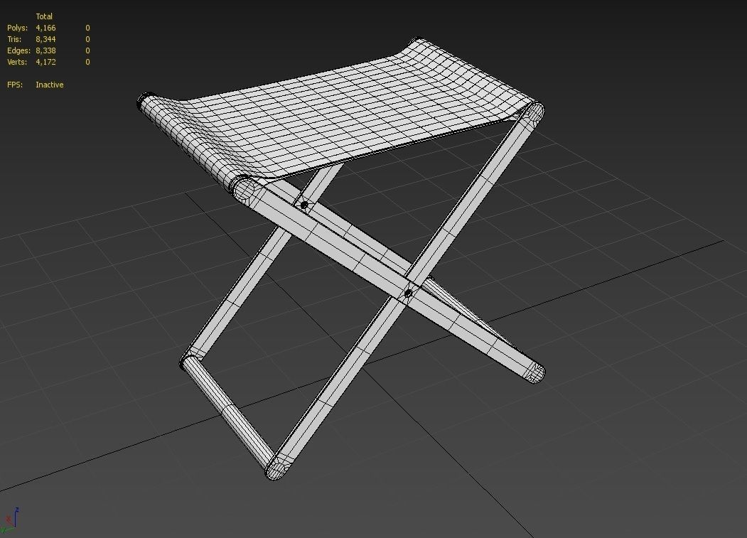 Folding  Stool M01 Low-poly 3D model_7
