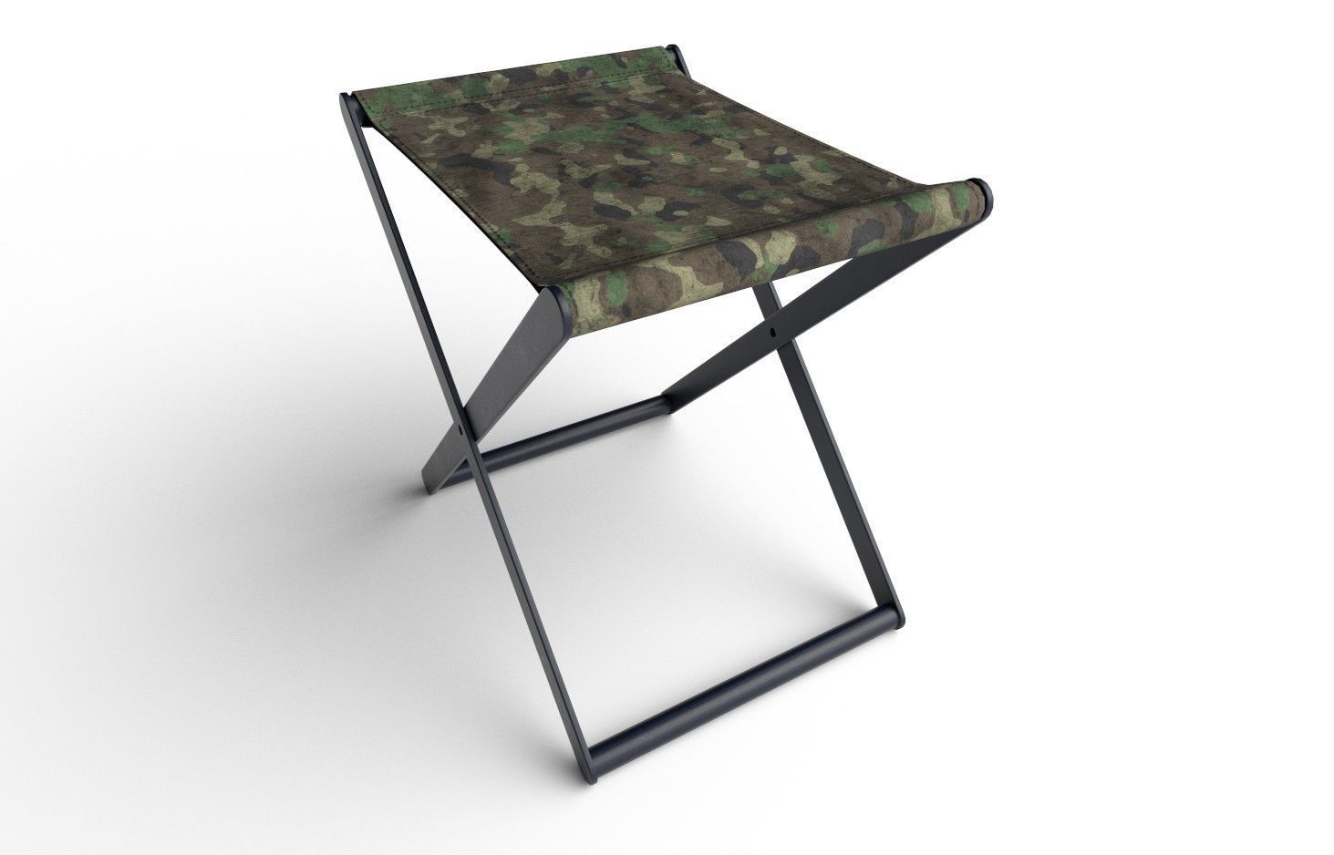 Folding  Stool M01 Low-poly 3D model_3