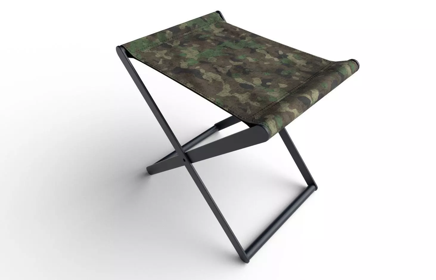 Folding  Stool M01 Low-poly 3D model_0