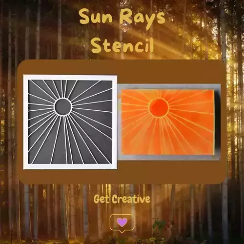 Sun Rays Stencil 3D print model