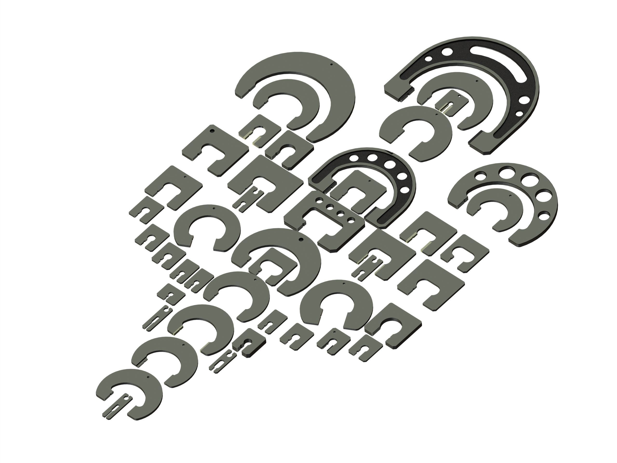 Limit Snap Gauge Set for Measuring Range 3 to 188 mm Low-poly 3D model_1