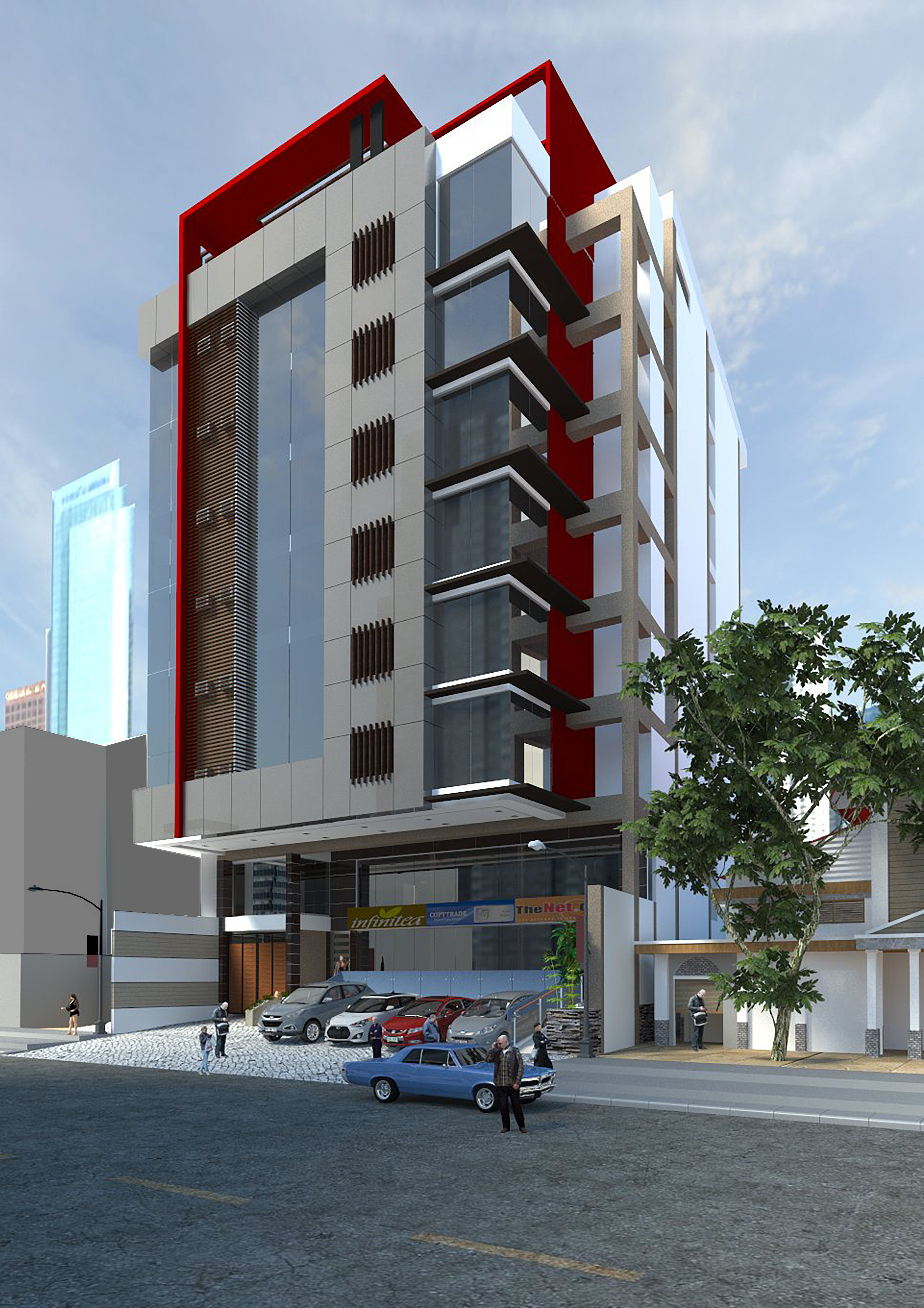 Commercial Hotel Low-poly 3D model_1