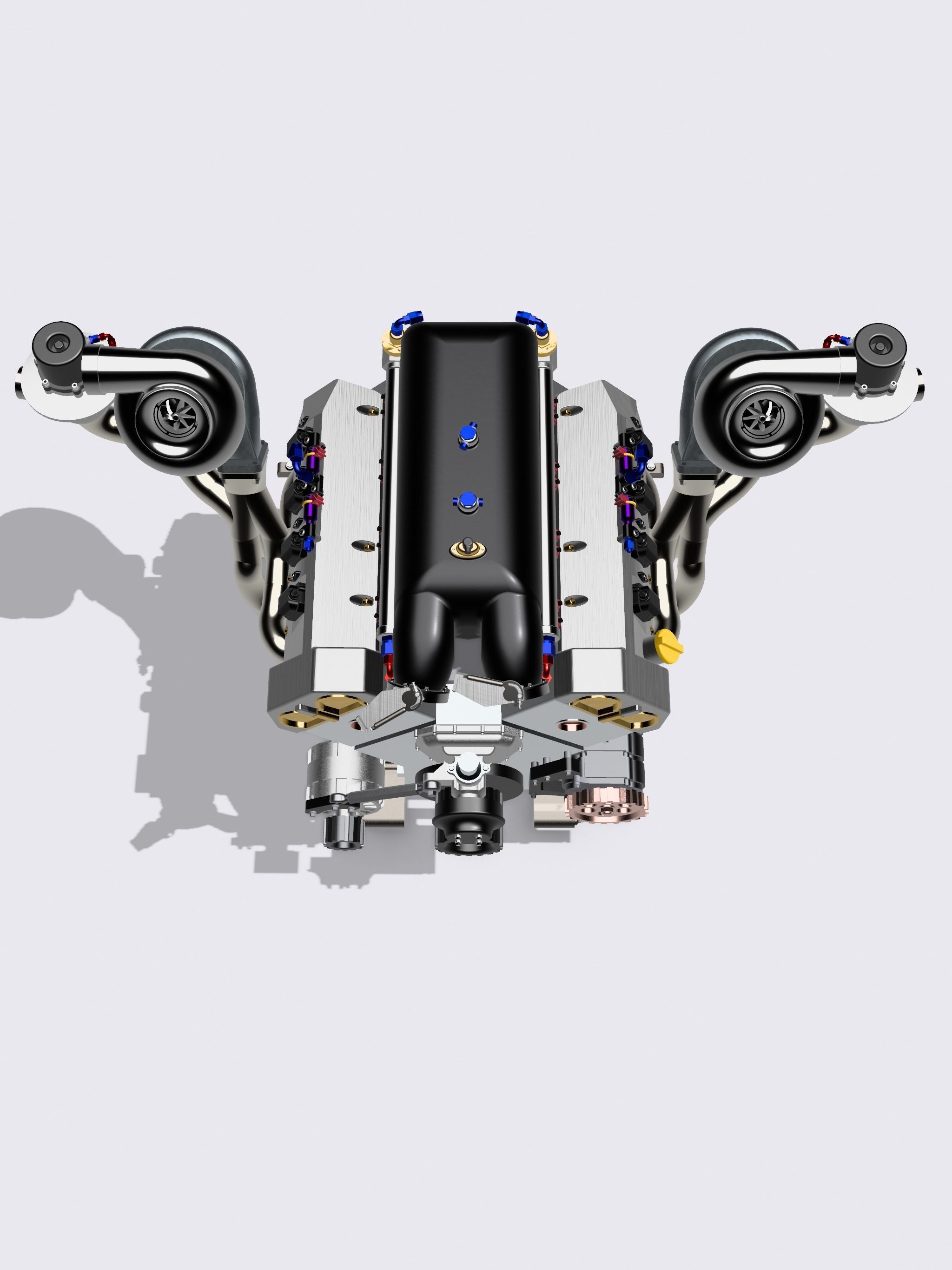 Mercedes Sauber C9 TT V8 Engine RWD Format w Gearbox 3D print model_1