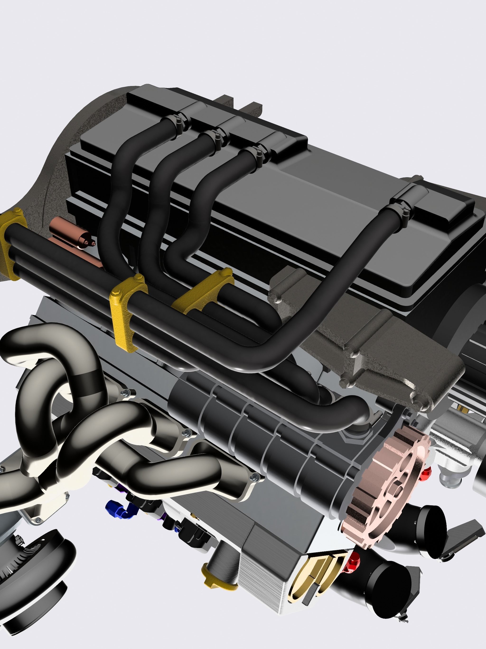 Mercedes Sauber C9 TT V8 Engine RWD Format w Gearbox 3D print model_5