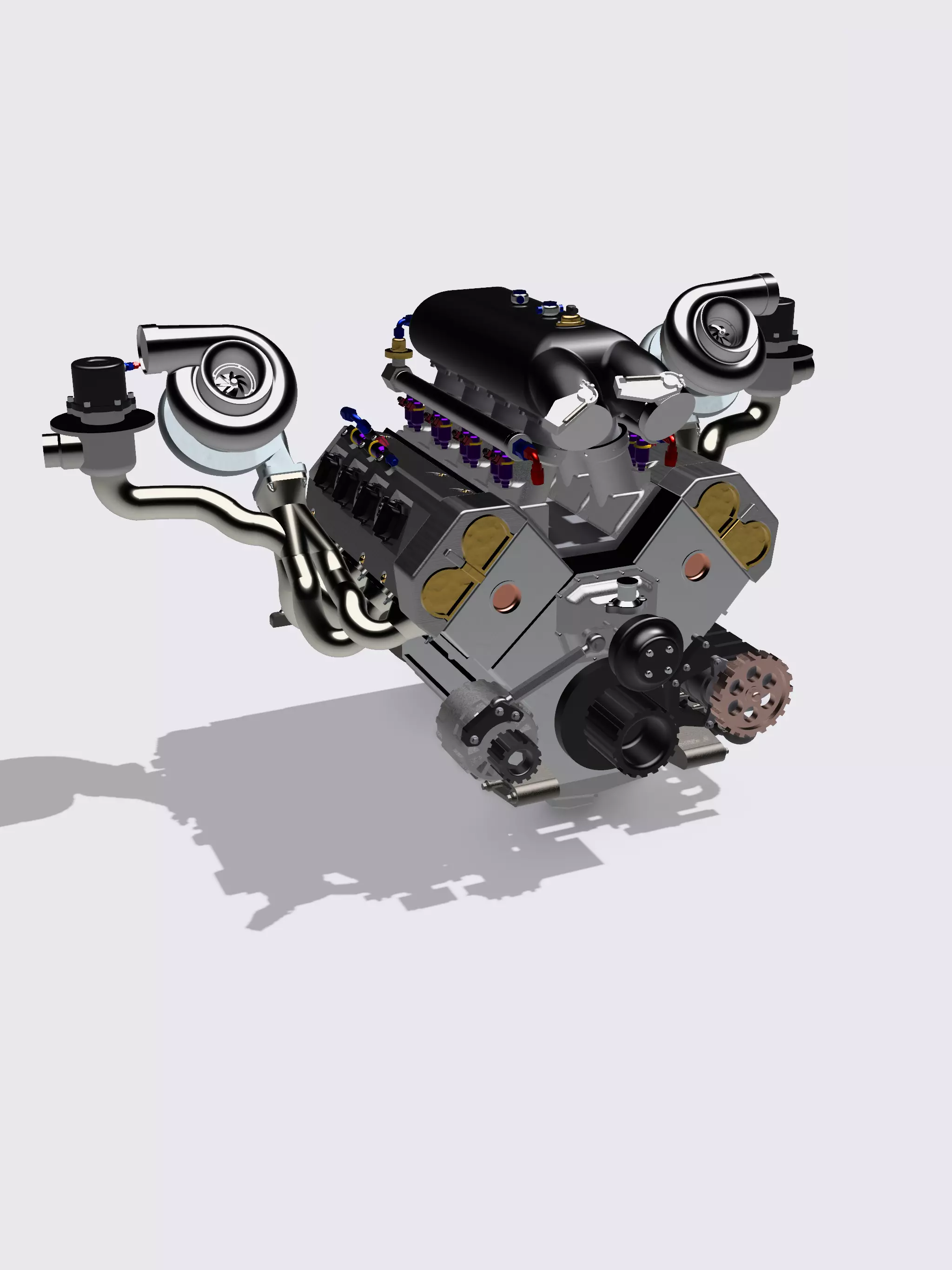 Mercedes Sauber C9 TT V8 Engine RWD Format w Gearbox 3D print model_0