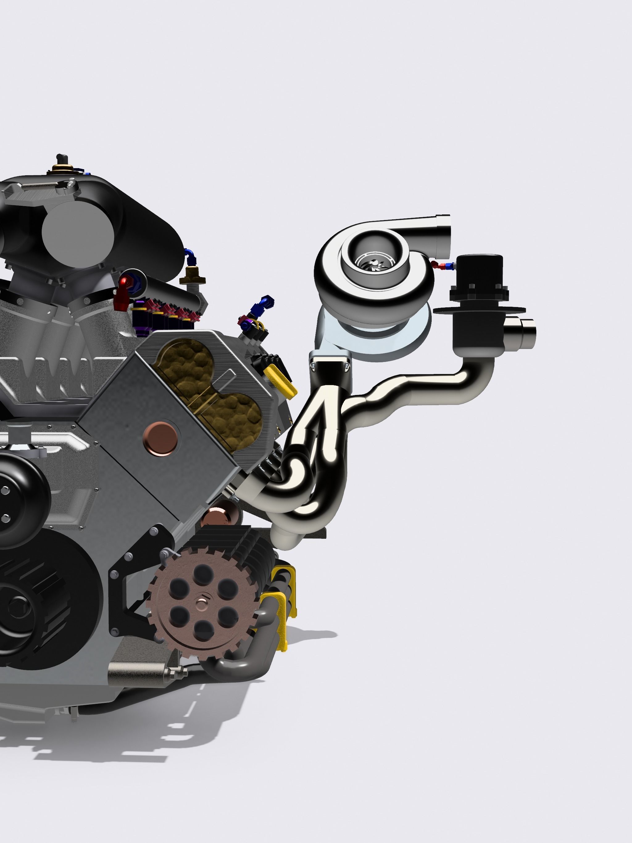 Mercedes Sauber C9 TT V8 Engine RWD Format w Gearbox 3D print model_4