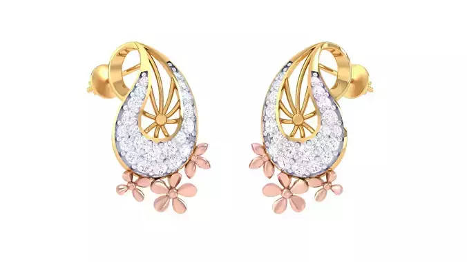 Women Earrings 3dm STL OBJ FBX Renders Details