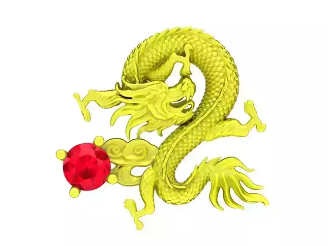 A4631 Chinese Dragon Pendant 3D Model