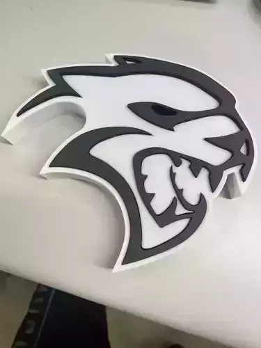 Dodge Hellcat Redeye Logo With Led  3D print model