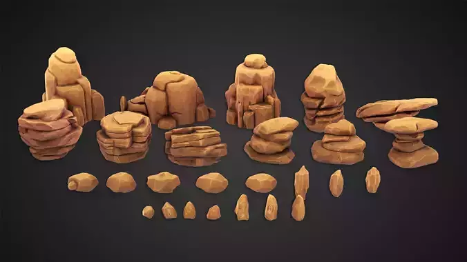 3D Stylised Desert Rock