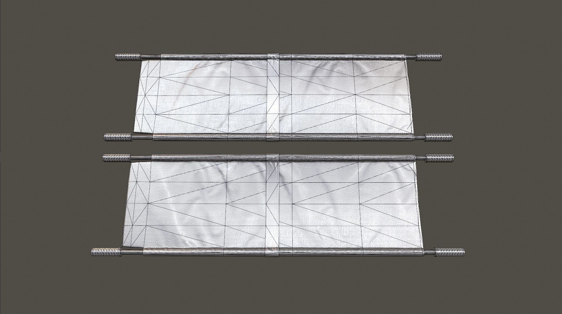 Stretcher piece of cloth Low-poly 3D model_7