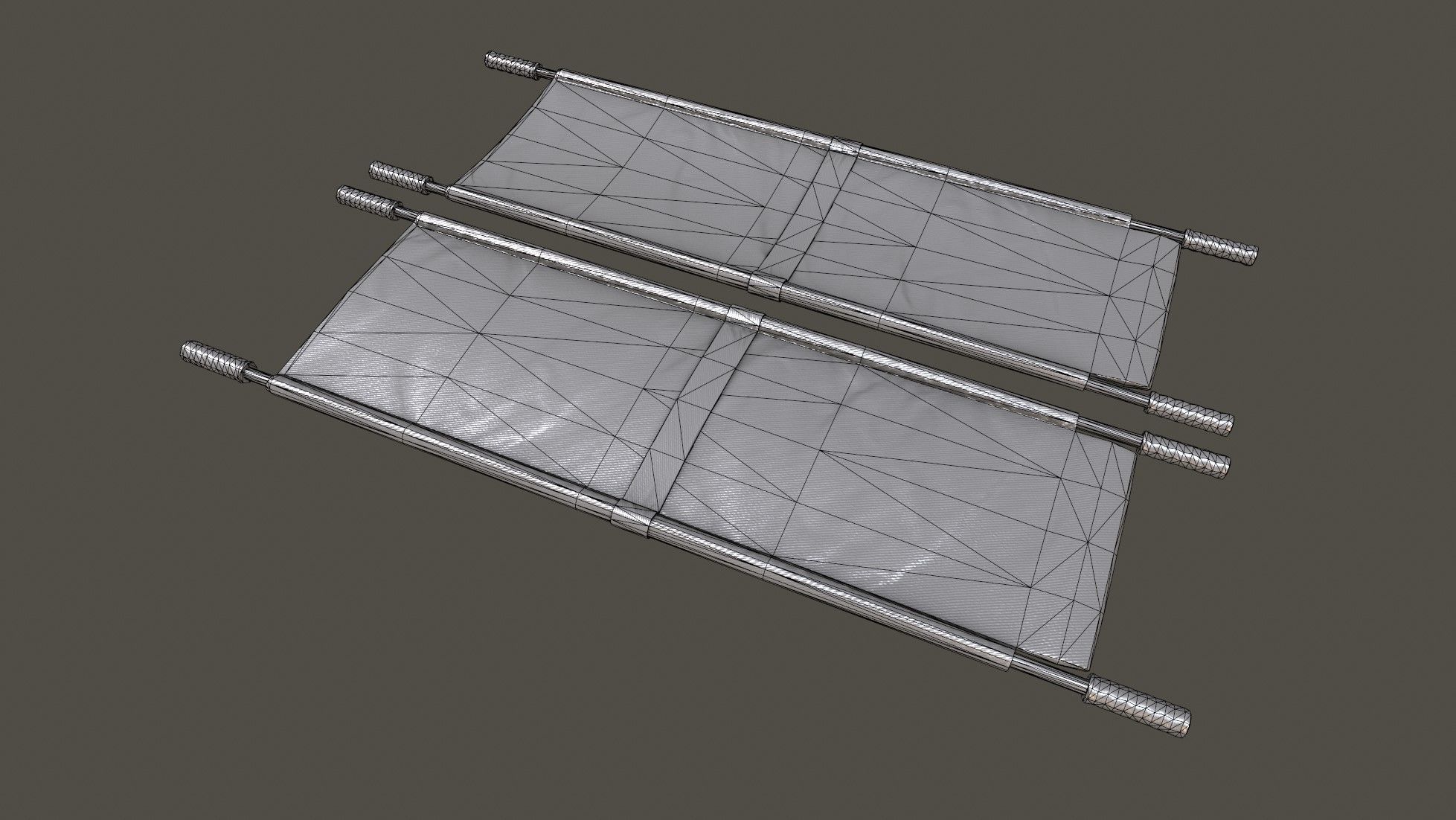 Stretcher piece of cloth Low-poly 3D model_6