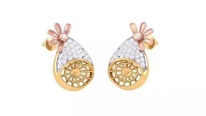 Women Earrings 3dm STL OBJ FBX Renders Details