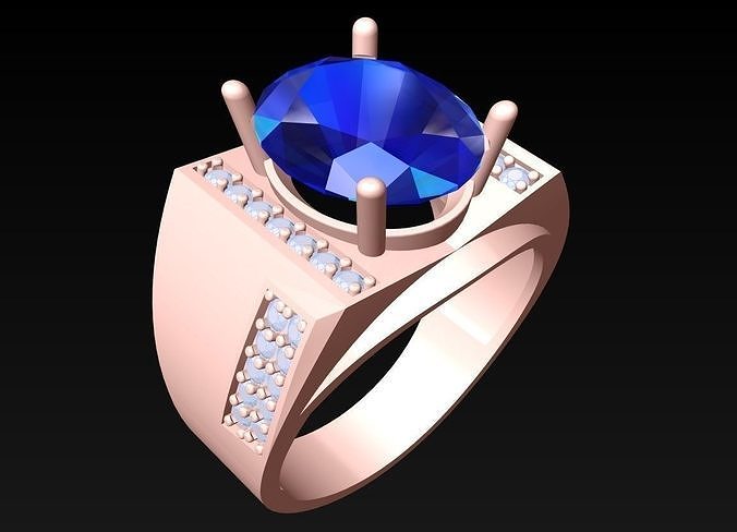 Diamond Rings - Mens Ring - N3226 3D print model
