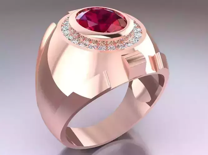 Diamond Rings - Mens Ring - N3242 3D print model