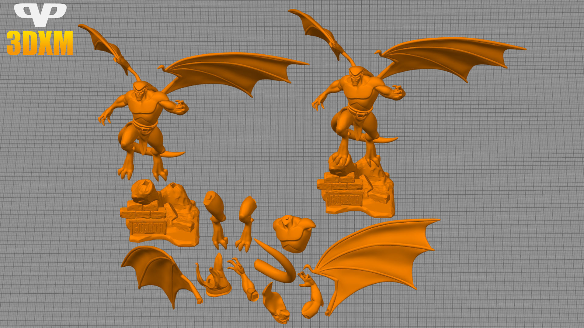 Goliath STL for 3D Printing ChibiSTL 3DXM 3D print model_1