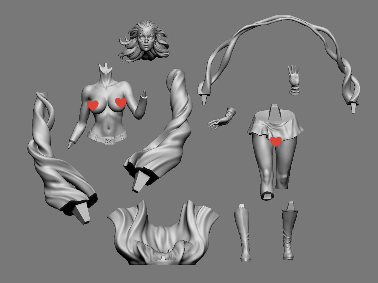 Jean Grey NSFW 3D print model_62