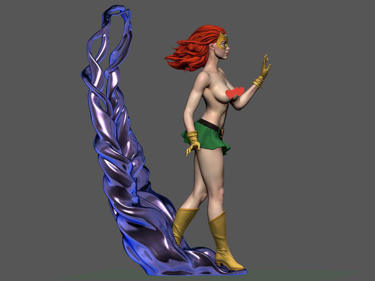 Jean Grey NSFW 3D print model_4