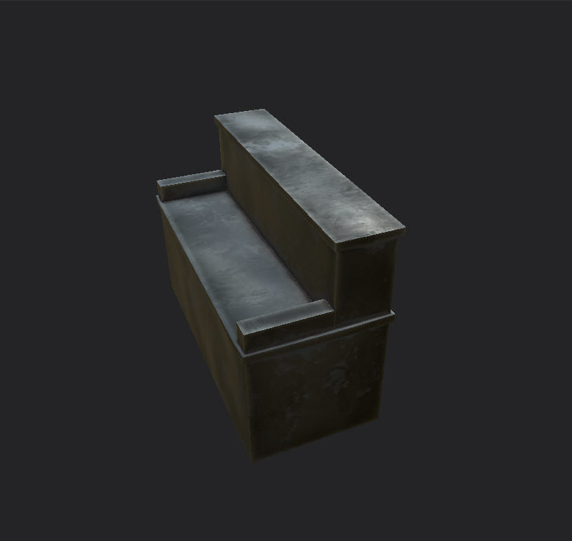Tables and Counters Low-poly 3D model_6