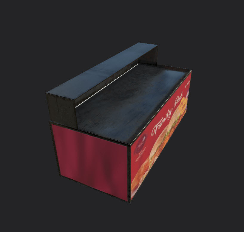 Tables and Counters Low-poly 3D model_13